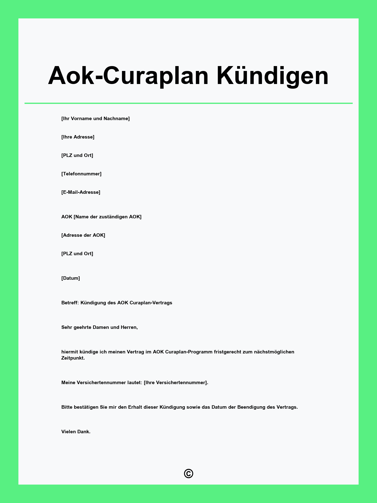 Aok-Curaplan Kündigen