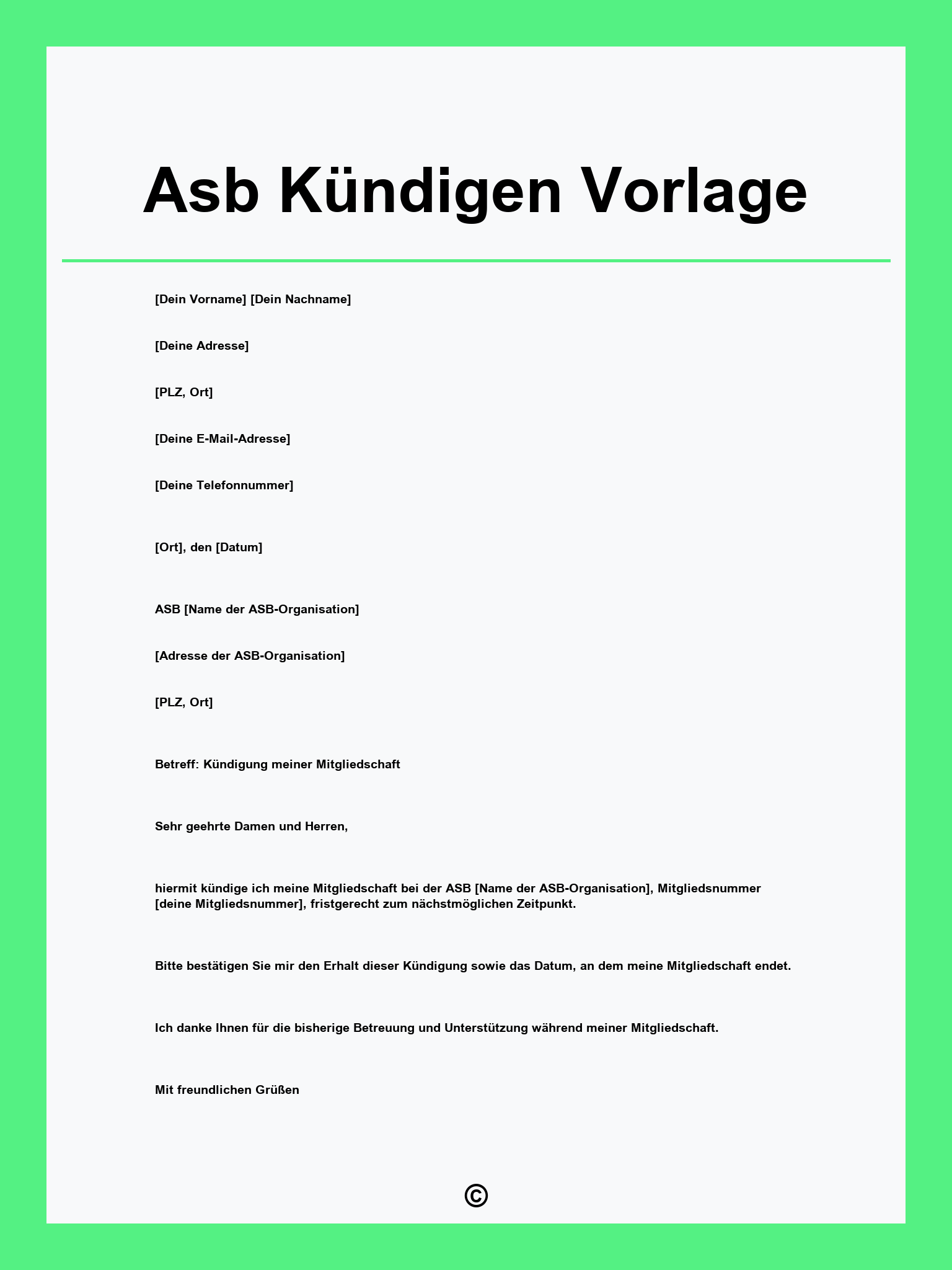 Asb Kündigen Vorlage