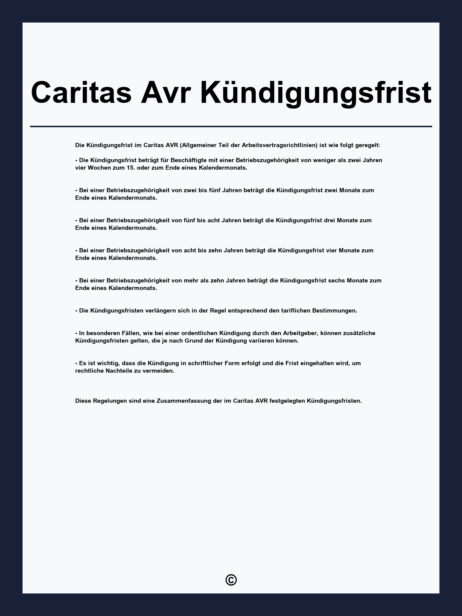 Caritas Avr Kündigungsfrist