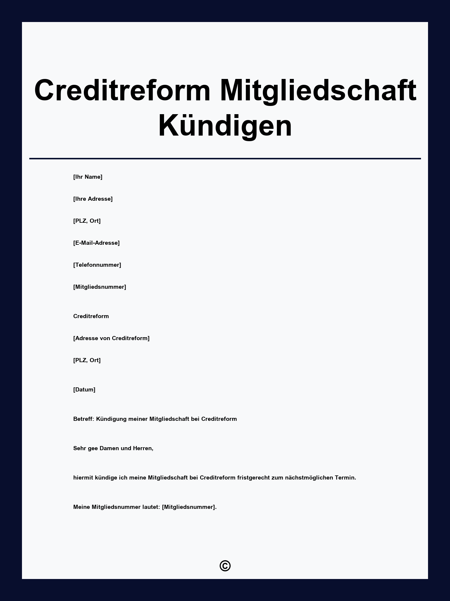 Creditreform Mitgliedschaft Kündigen