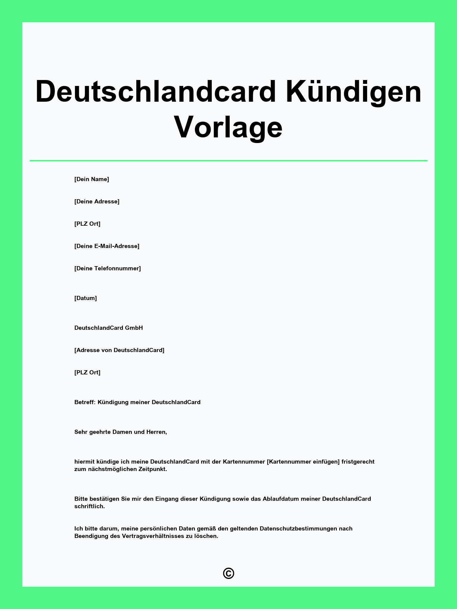 Deutschlandcard Kündigen Vorlage