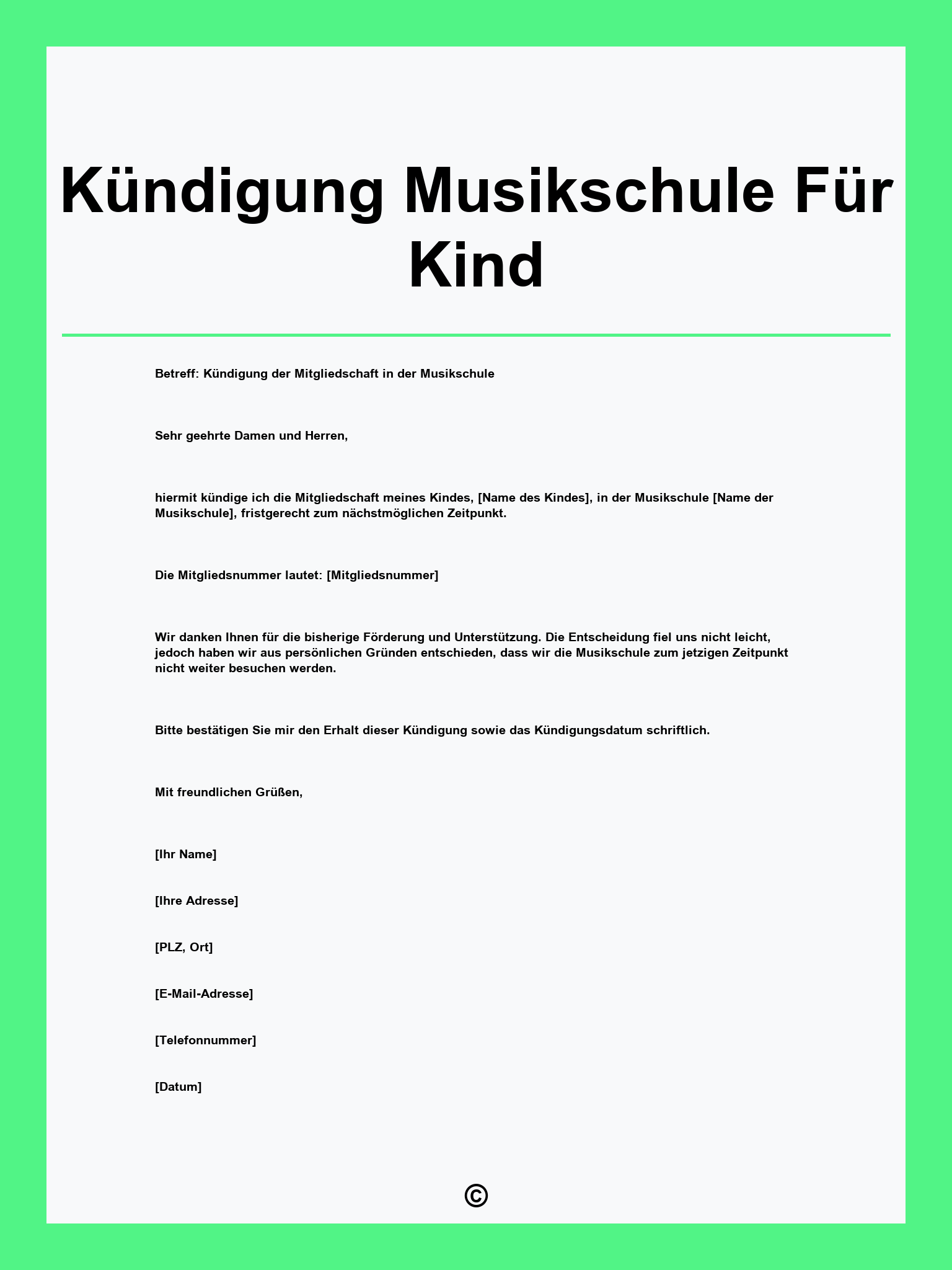 Kündigung Musikschule Für Kind