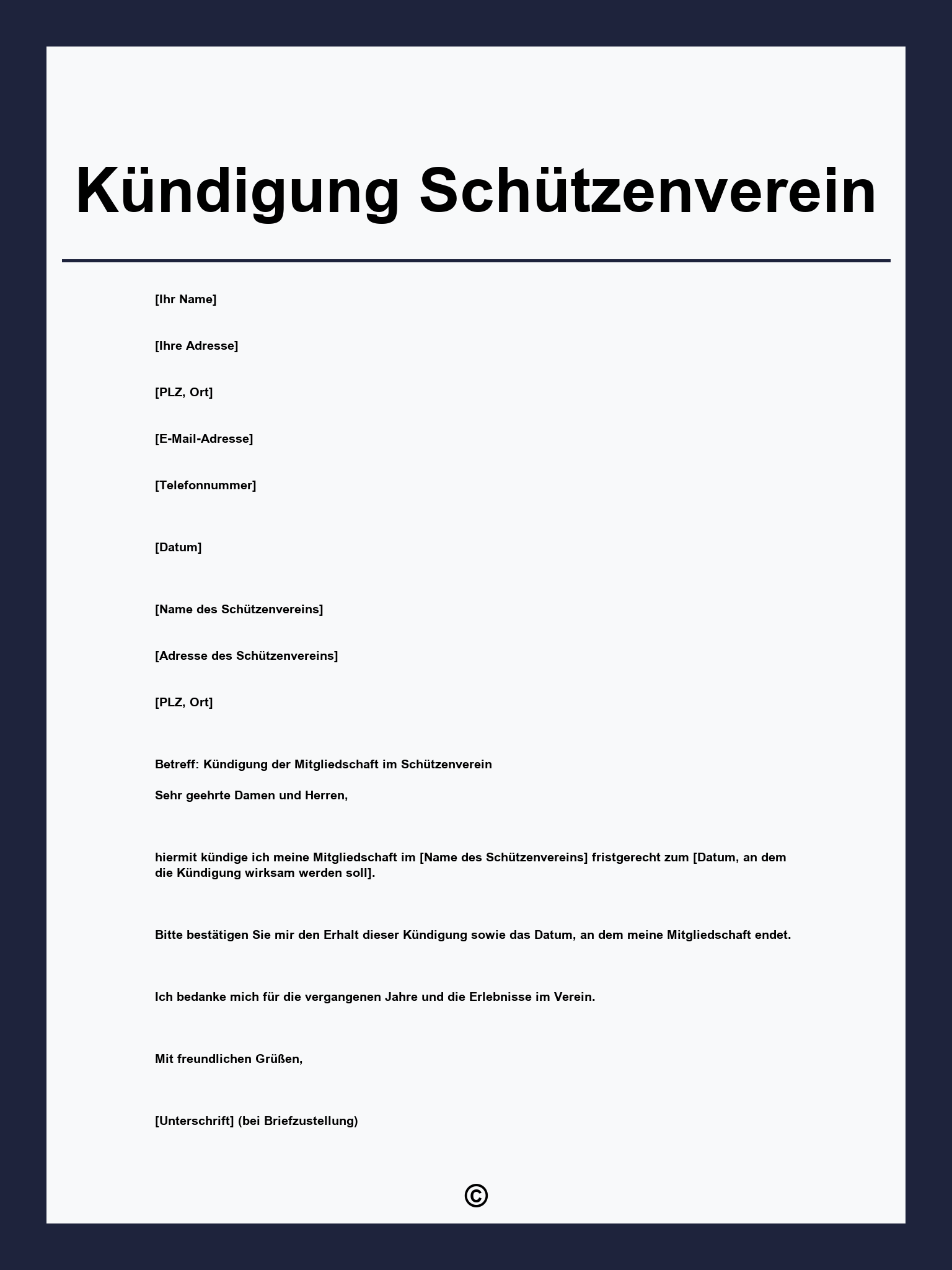 Kündigung Schützenverein
