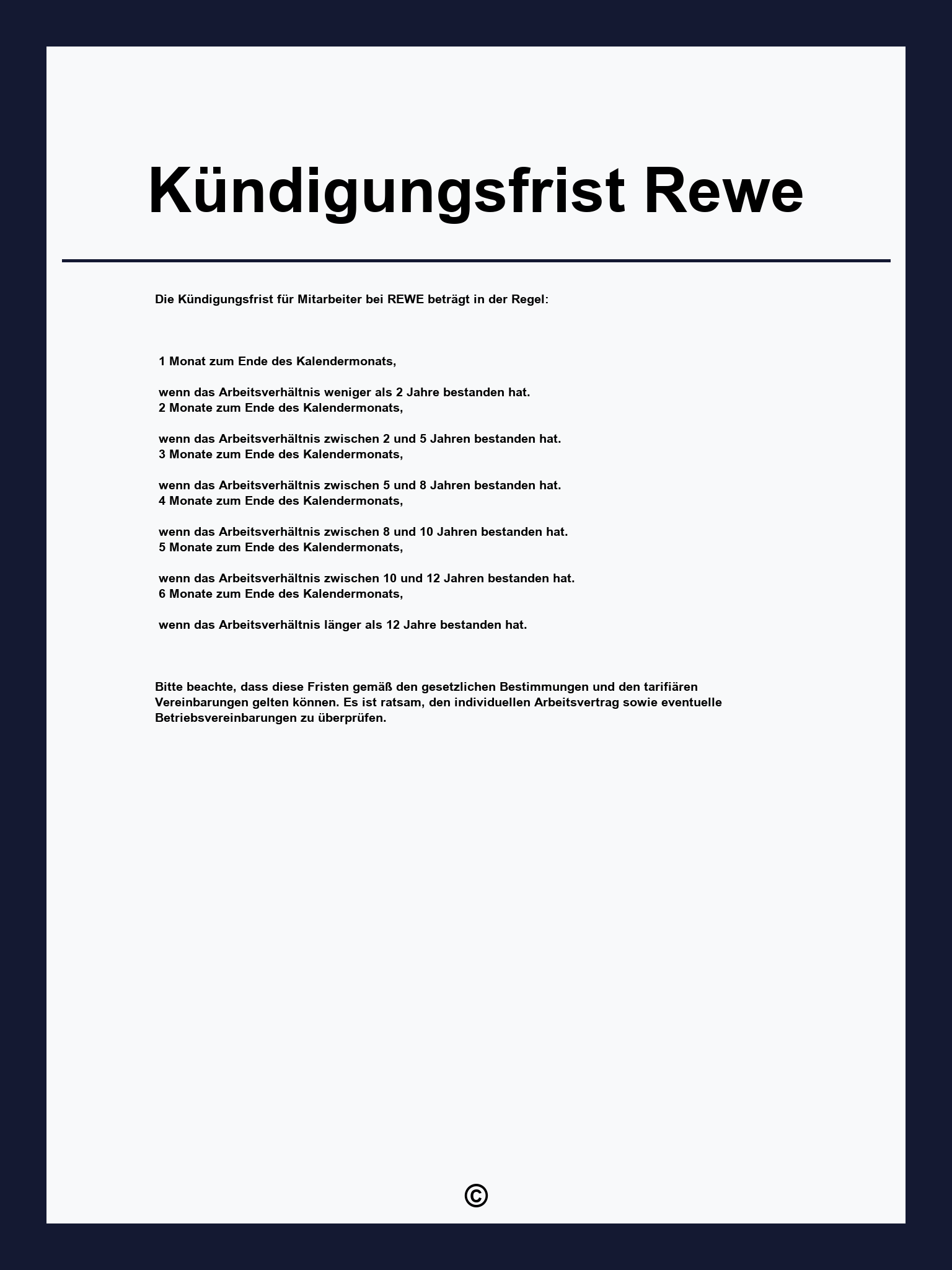 Kündigungsfrist Rewe