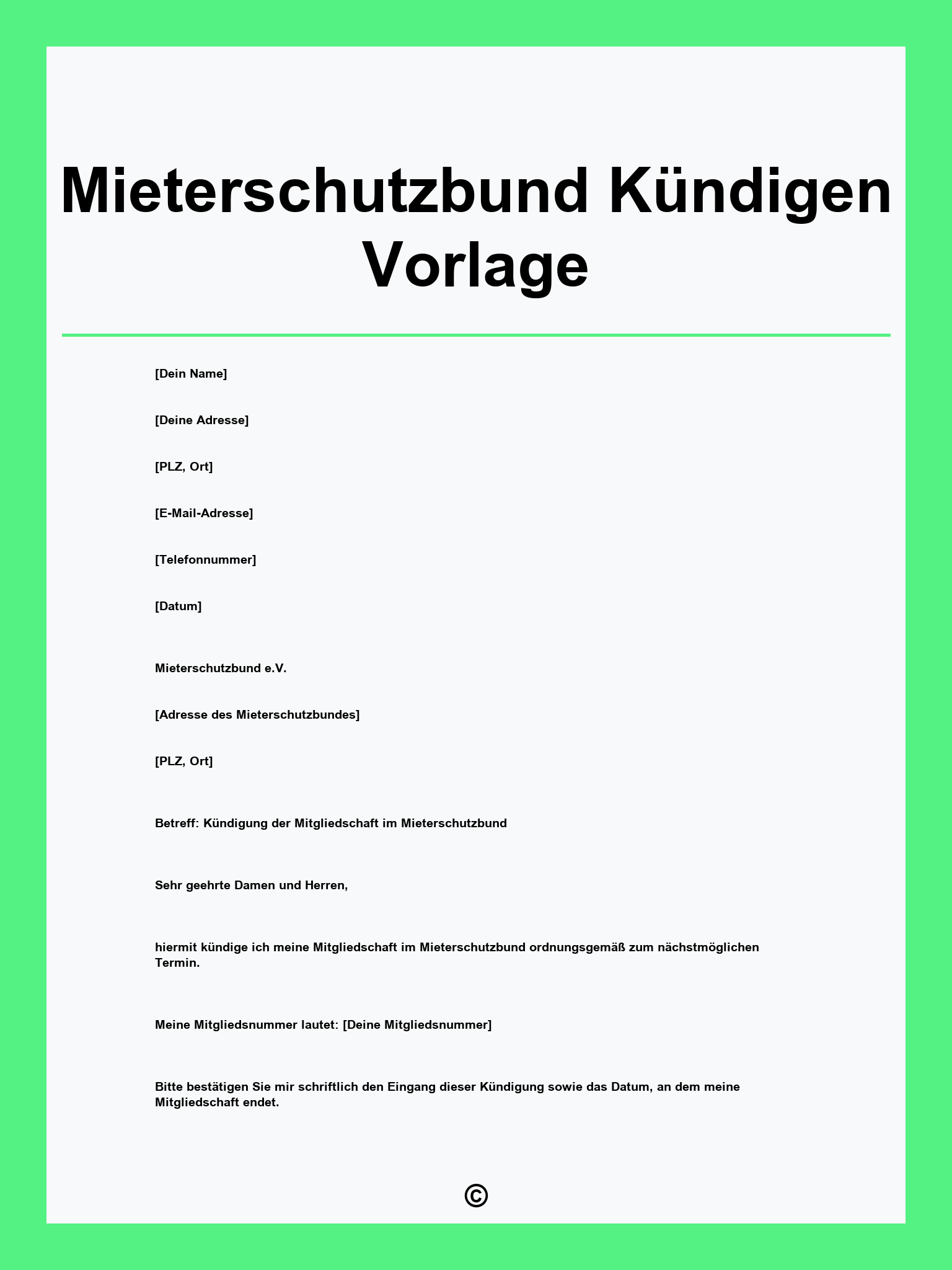 Mieterschutzbund Kündigen Vorlage