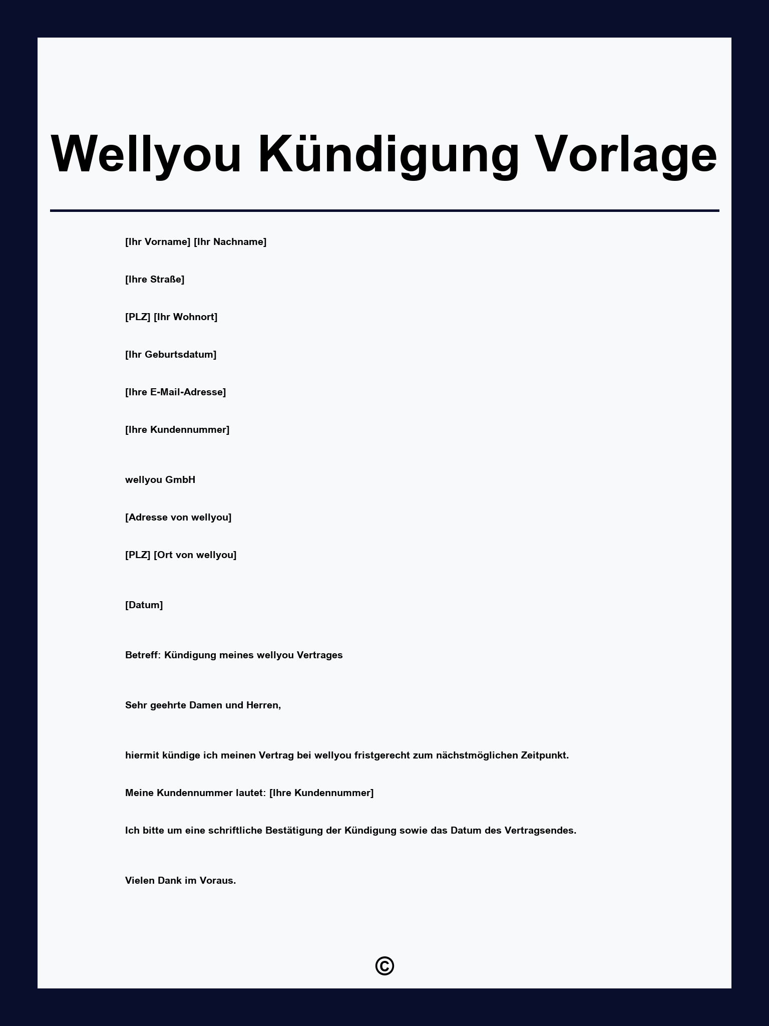 Wellyou Kündigung Vorlage